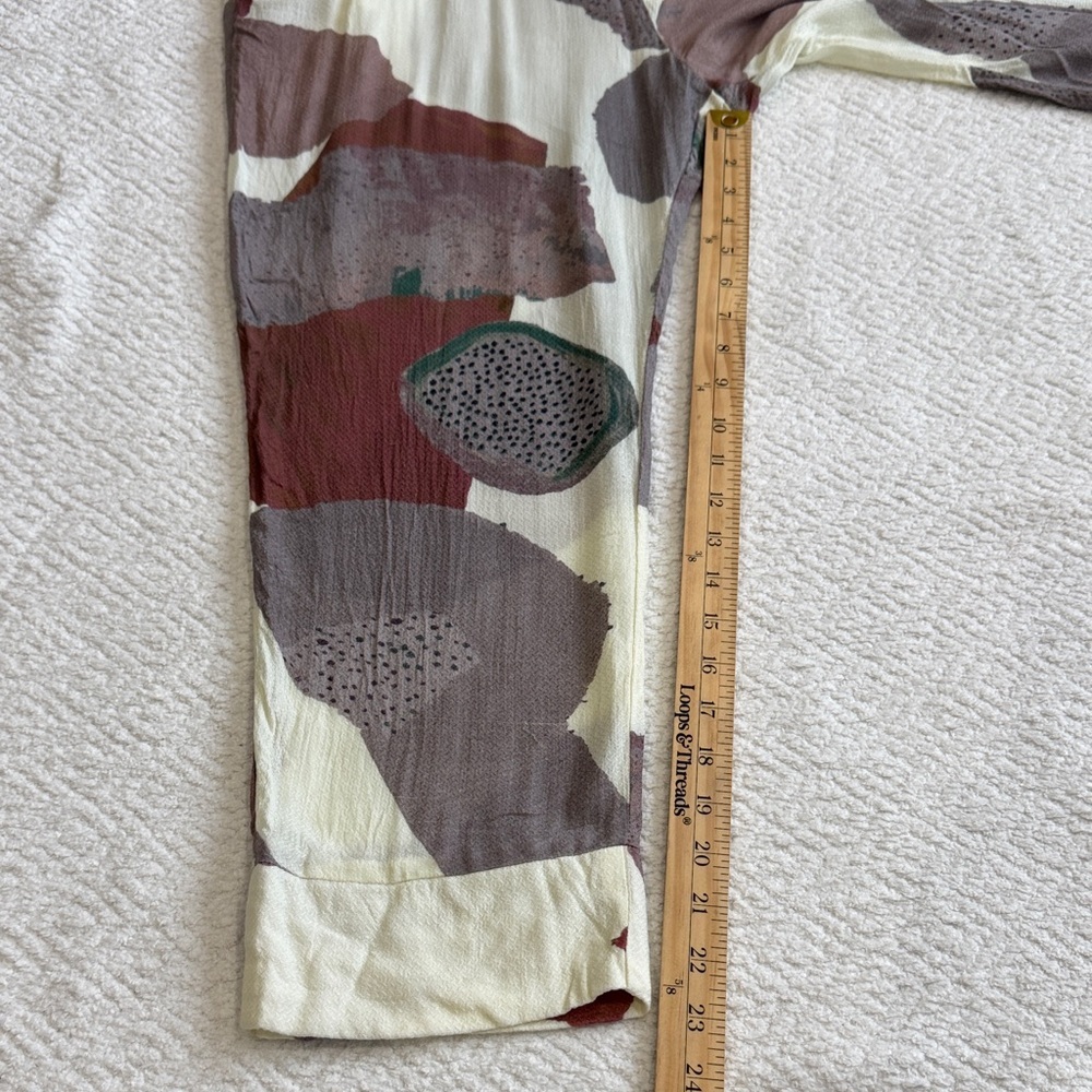 Anthropologie Maria Stanley high-waisted flowy pants Sz M - Picture 7 of 7